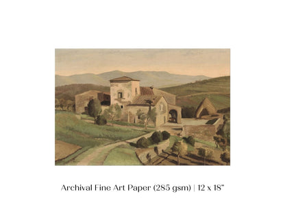A Tuscan Farm | P377 - Single Art Prints - Piccolo Fiore Prints