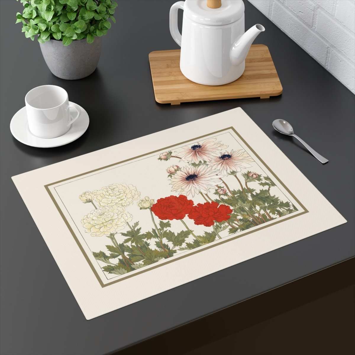 Anemone | Placemat - Cotton Twill Placemat - Piccolo Fiore Prints
