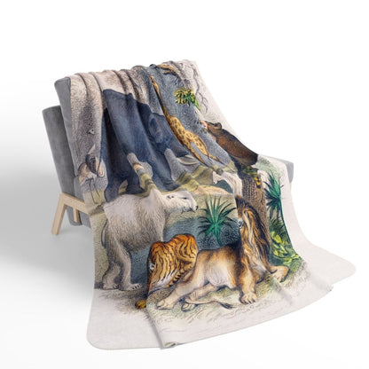Animal Hangout | Fleece Sherpa Blanket - Sherpa Fleece Blanket - Piccolo Fiore Prints