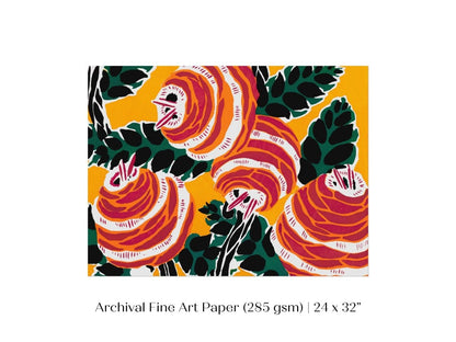 Art Nouveau Floral Stencil Print | Emile - Alain Séguy | P236 - Single Art Prints - Piccolo Fiore Prints