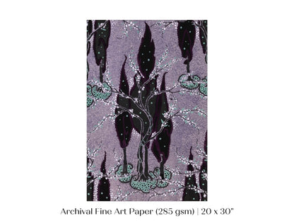 Art Nouveau Oriental Style Pattern | P278 - Single Art Prints - Piccolo Fiore Prints