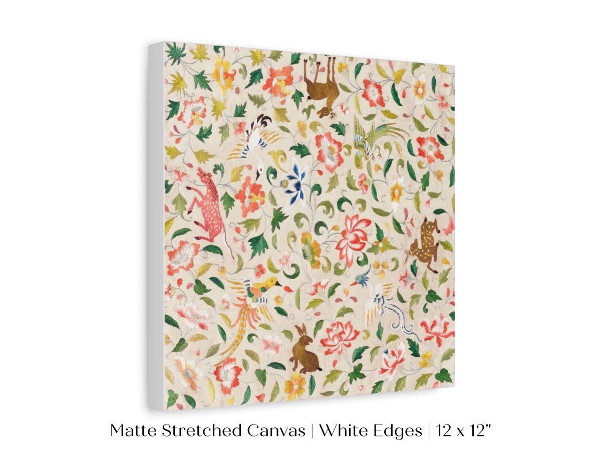 Asian Wildlife | Textile Art Print | P137 - Single Square Art Prints - Piccolo Fiore Prints