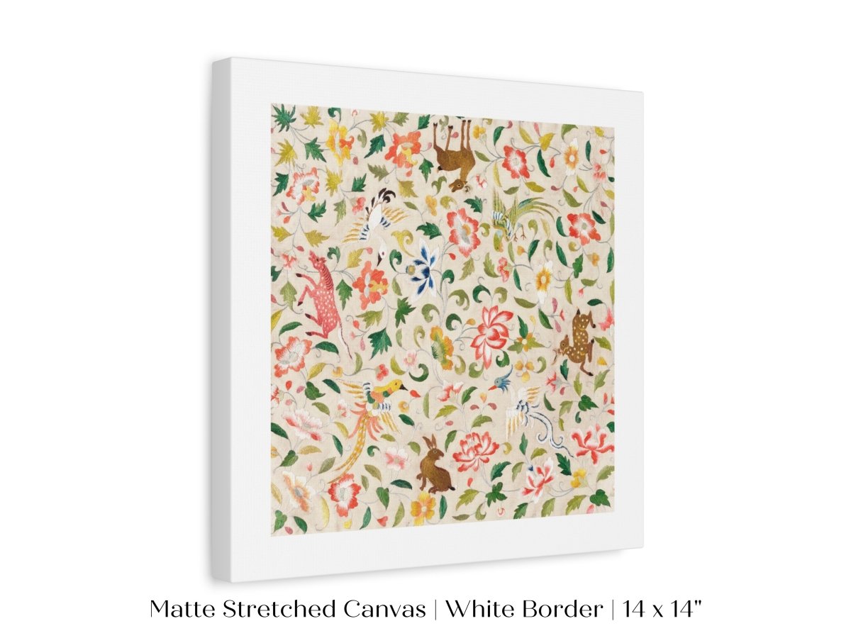 Asian Wildlife | Textile Art Print | P137 - Single Square Art Prints - Piccolo Fiore Prints