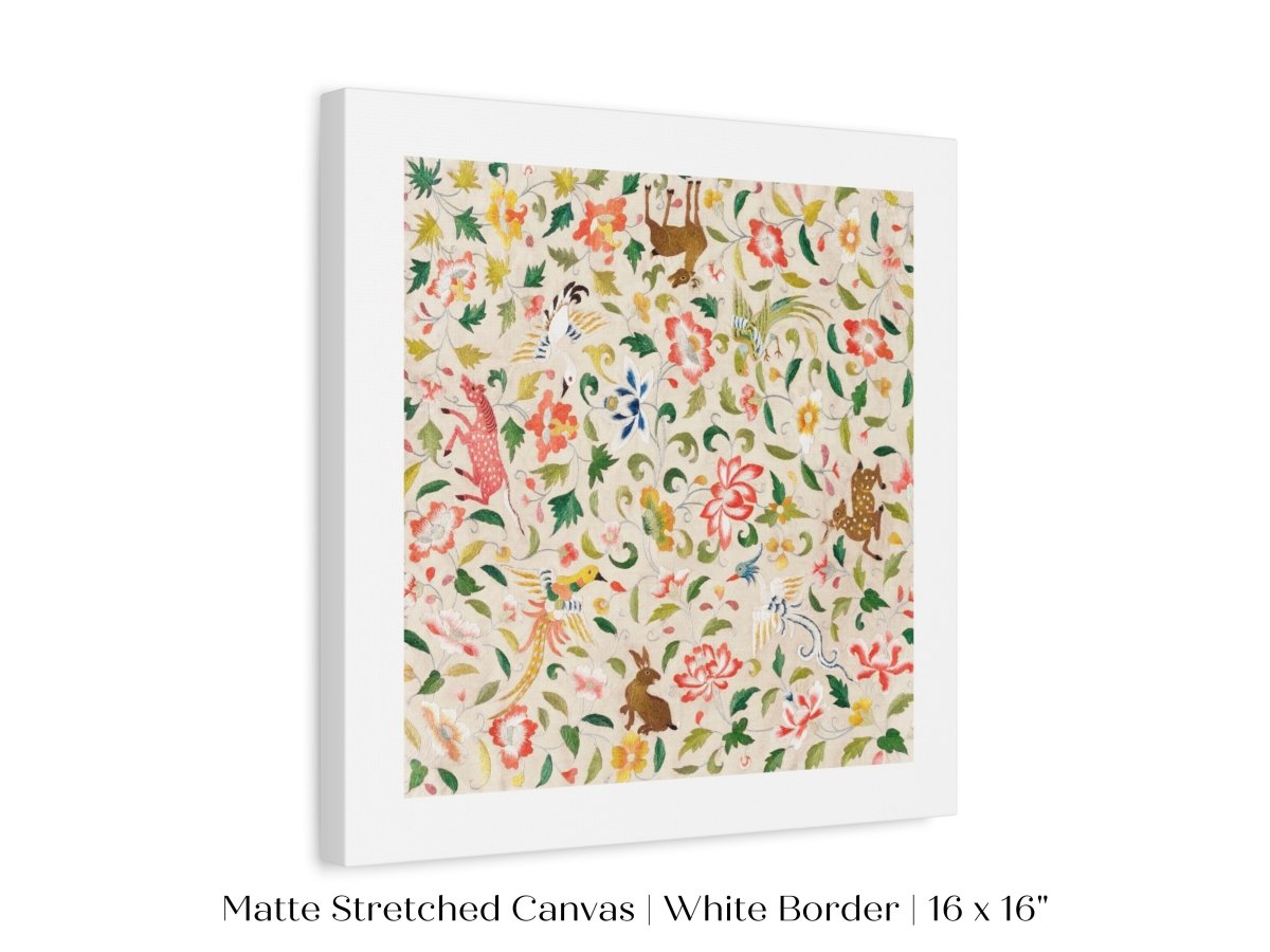 Asian Wildlife | Textile Art Print | P137 - Single Square Art Prints - Piccolo Fiore Prints