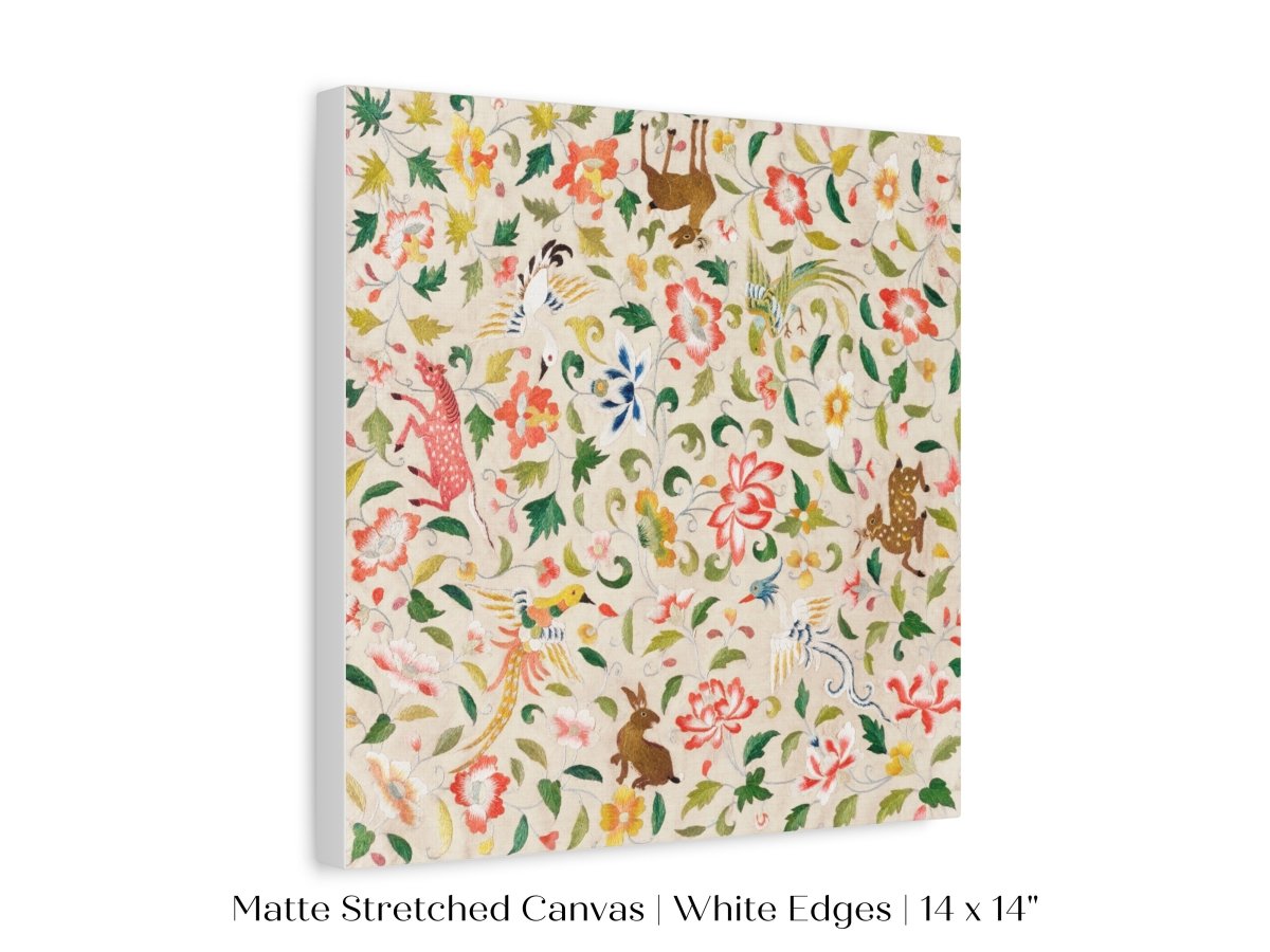Asian Wildlife | Textile Art Print | P137 - Single Square Art Prints - Piccolo Fiore Prints