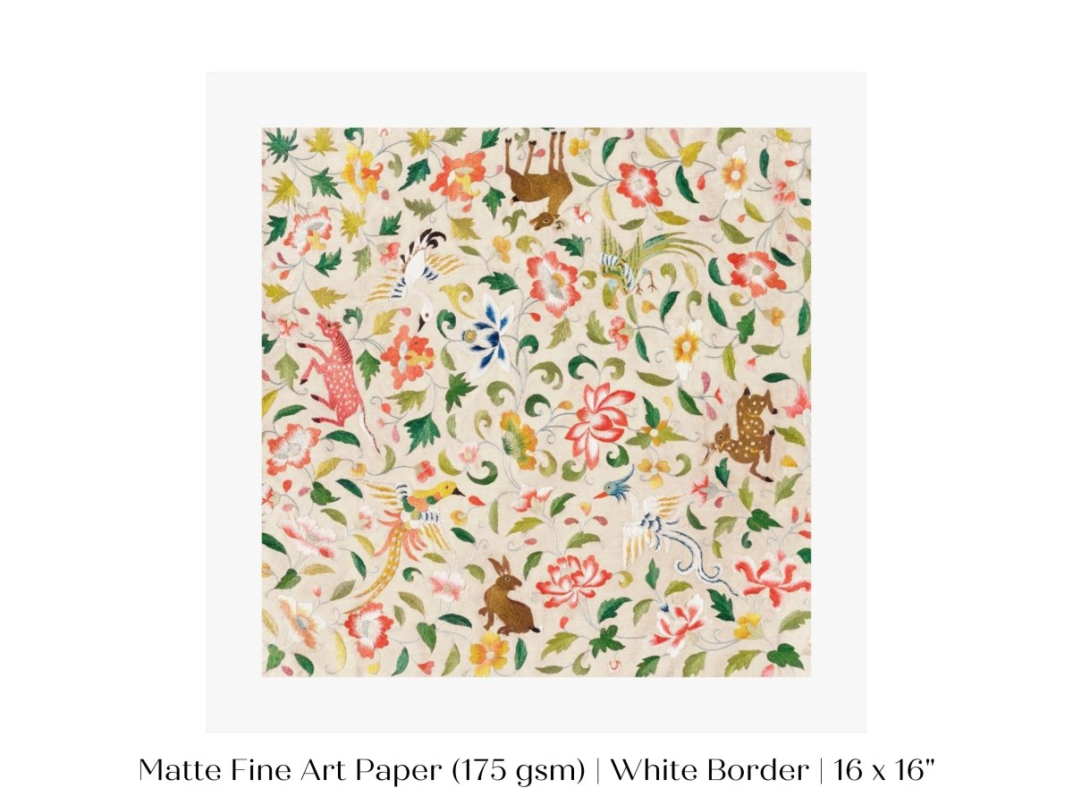 Asian Wildlife | Textile Art Print | P137 - Single Square Art Prints - Piccolo Fiore Prints