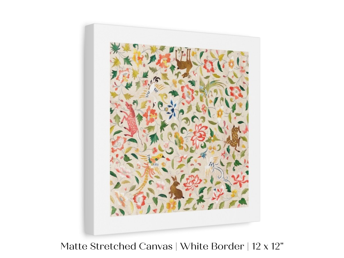 Asian Wildlife | Textile Art Print | P137 - Single Square Art Prints - Piccolo Fiore Prints