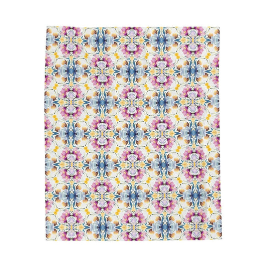 Aztec Floral Bow | Minky Throw Blanket - Minky Throw Blanket - Piccolo Fiore Prints