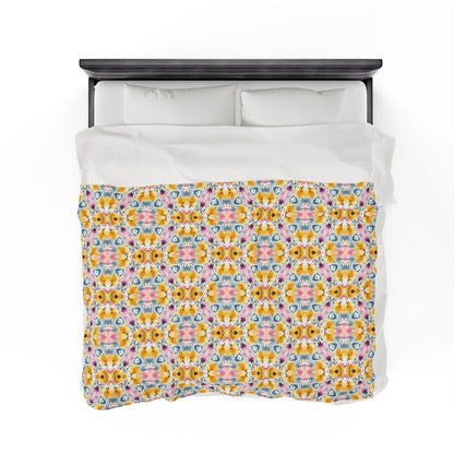 Aztec Floral Bow | Minky Throw Blanket - Minky Throw Blanket - Piccolo Fiore Prints