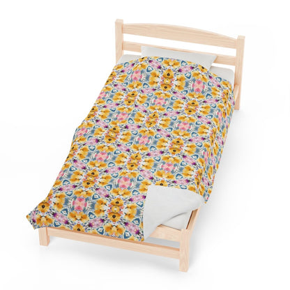 Aztec Floral Bow | Minky Throw Blanket - Minky Throw Blanket - Piccolo Fiore Prints