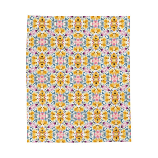 Aztec Floral Bow | Minky Throw Blanket - Minky Throw Blanket - Piccolo Fiore Prints