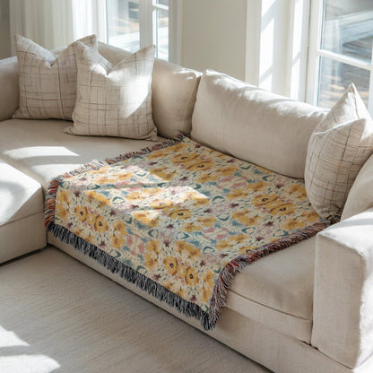 Aztec Floral Bow | Woven Blanket - Woven Blanket - Piccolo Fiore Prints