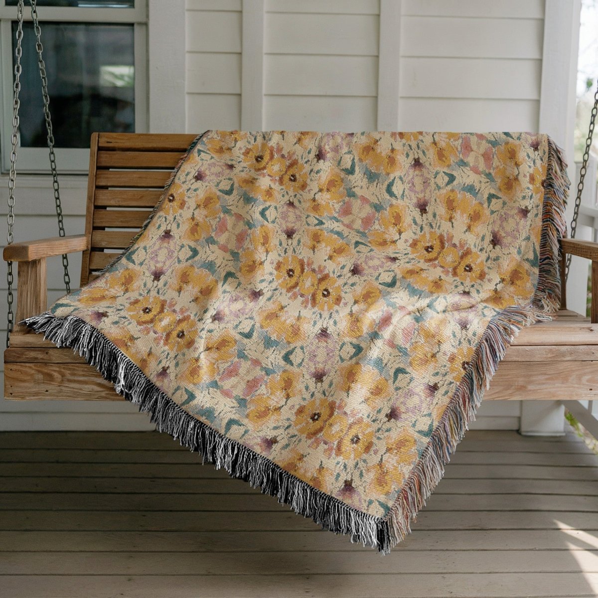 Aztec Floral Bow | Woven Blanket - Woven Blanket - Piccolo Fiore Prints