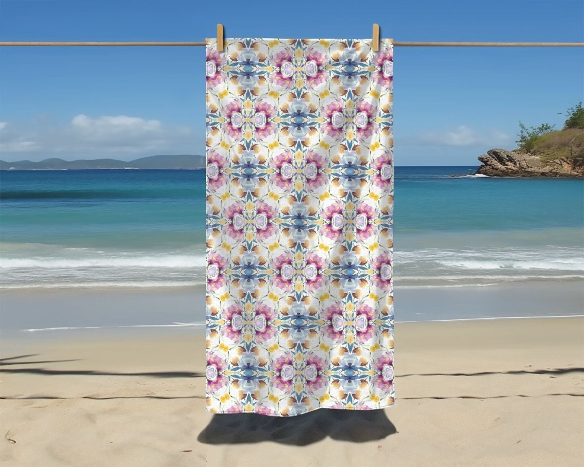 Aztec Floral Bows | Beach Towel - Beach Towel - Piccolo Fiore Prints