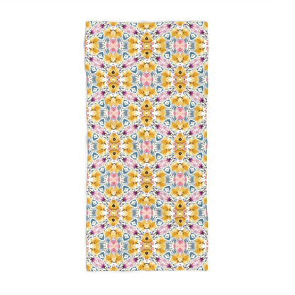 Aztec Floral Bows | Design 1 | Mirrored Watercolour | Beach Towel - Beach Towel - Piccolo Fiore Prints