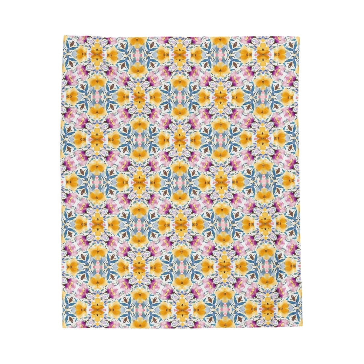 Aztec Floral Damask | Minky Throw Blanket - Minky Throw Blanket - Piccolo Fiore Prints