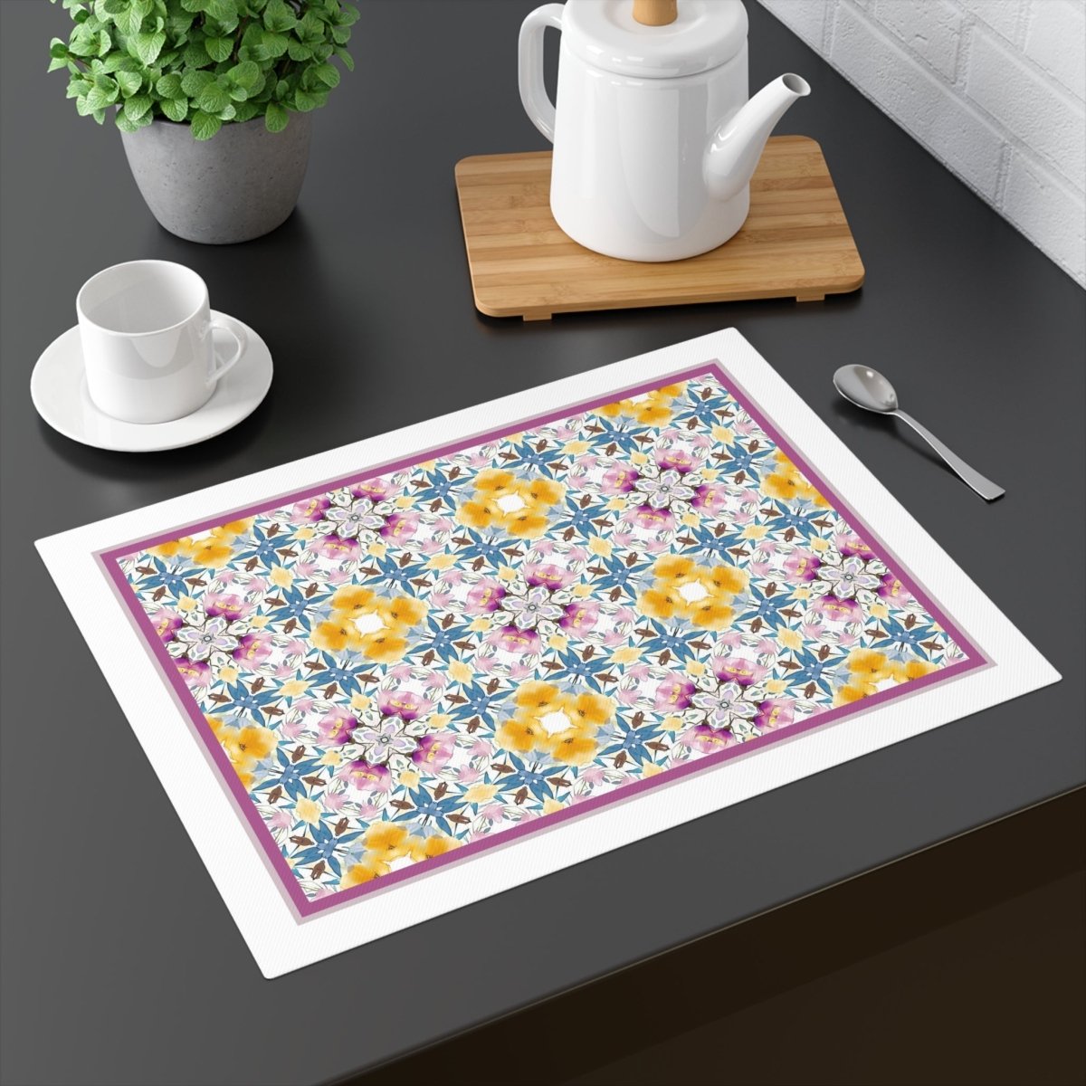 Aztec Retro Check | Placemat - Cotton Twill Placemat - Piccolo Fiore Prints