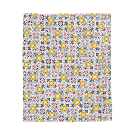 Aztec Retro Tile | Minky Throw Blanket - Minky Throw Blanket - Piccolo Fiore Prints