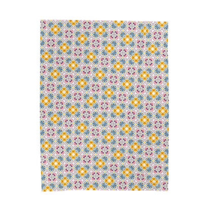 Aztec Retro Tile | Minky Throw Blanket - Minky Throw Blanket - Piccolo Fiore Prints