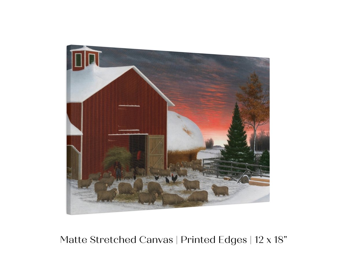 Barnyard in Winter | P240 - Single Art Prints - Piccolo Fiore Prints