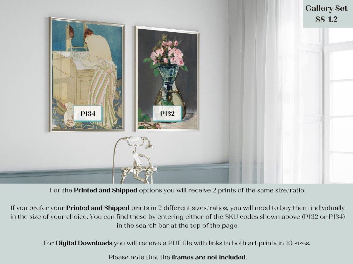 Bathing and Flowers | Gallery Wall Set | 2 Prints | S8 - 1.2 - Gallery Wall Set - Piccolo Fiore Prints