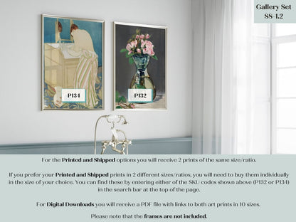 Bathing and Flowers | Gallery Wall Set | 2 Prints | S8 - 1.2 - Gallery Wall Set - Piccolo Fiore Prints