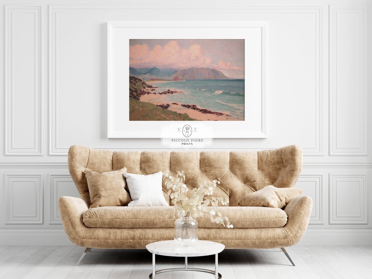 Beach, Mountains and Clouds | P422 - Single Art Prints - Piccolo Fiore Prints