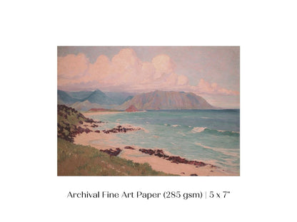 Beach, Mountains and Clouds | P422 - Single Art Prints - Piccolo Fiore Prints