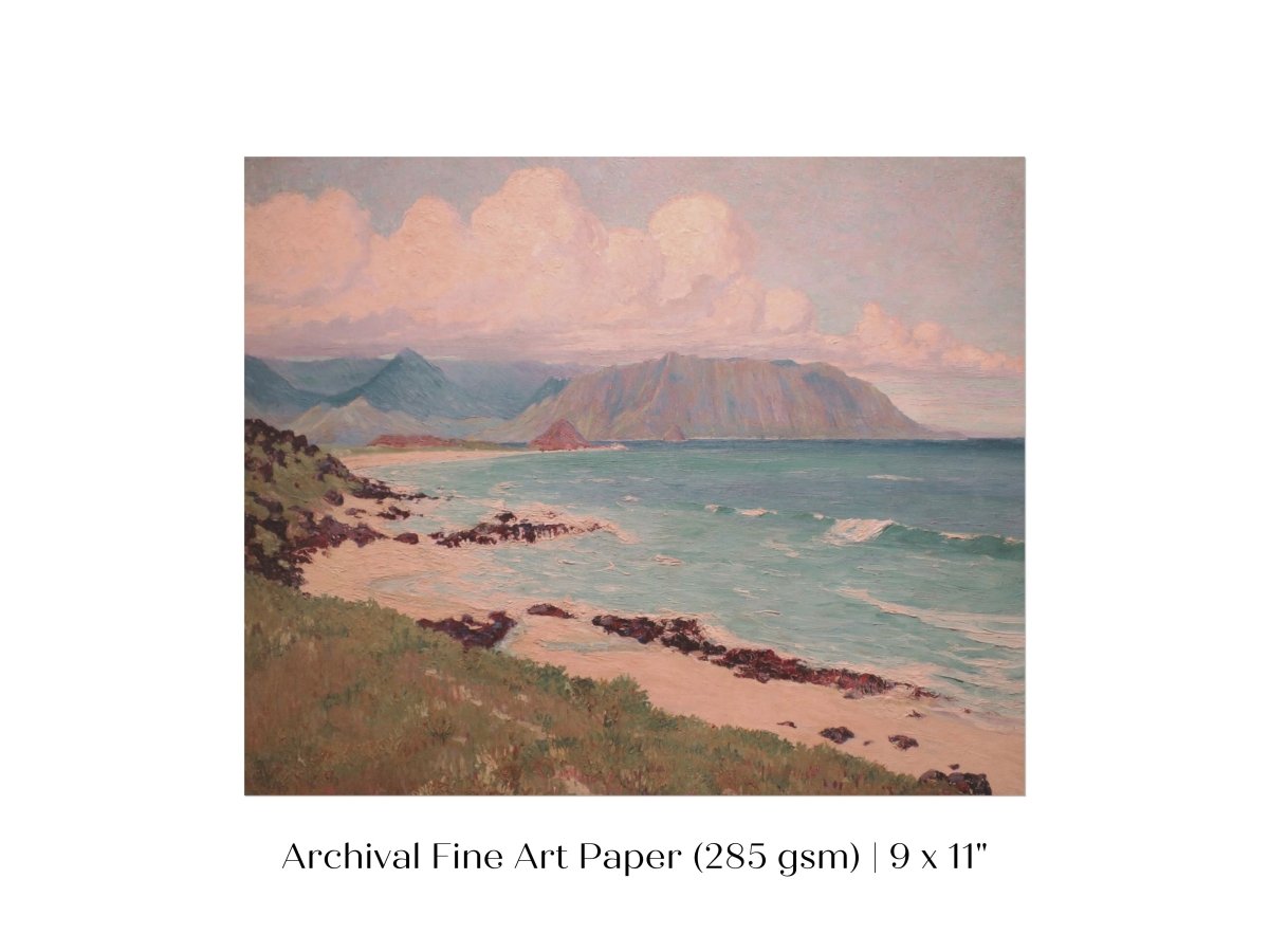Beach, Mountains and Clouds | P422 - Single Art Prints - Piccolo Fiore Prints
