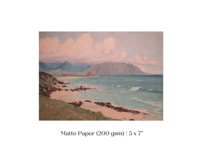 Beach, Mountains and Clouds | P422 - Single Art Prints - Piccolo Fiore Prints