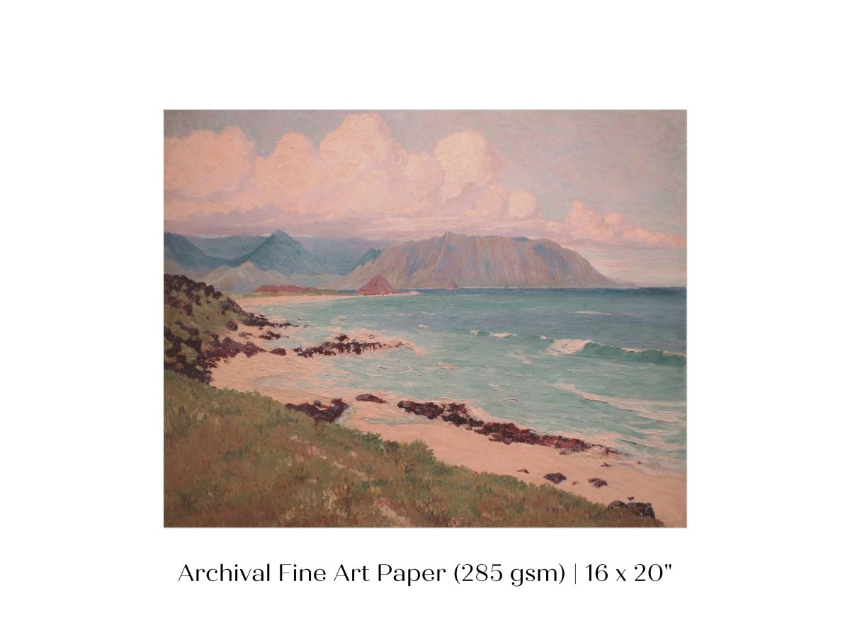 Beach, Mountains and Clouds | P422 - Single Art Prints - Piccolo Fiore Prints