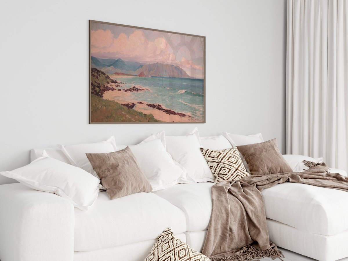 Beach, Mountains and Clouds | P422 - Single Art Prints - Piccolo Fiore Prints