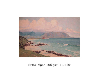 Beach, Mountains and Clouds | P422 - Single Art Prints - Piccolo Fiore Prints