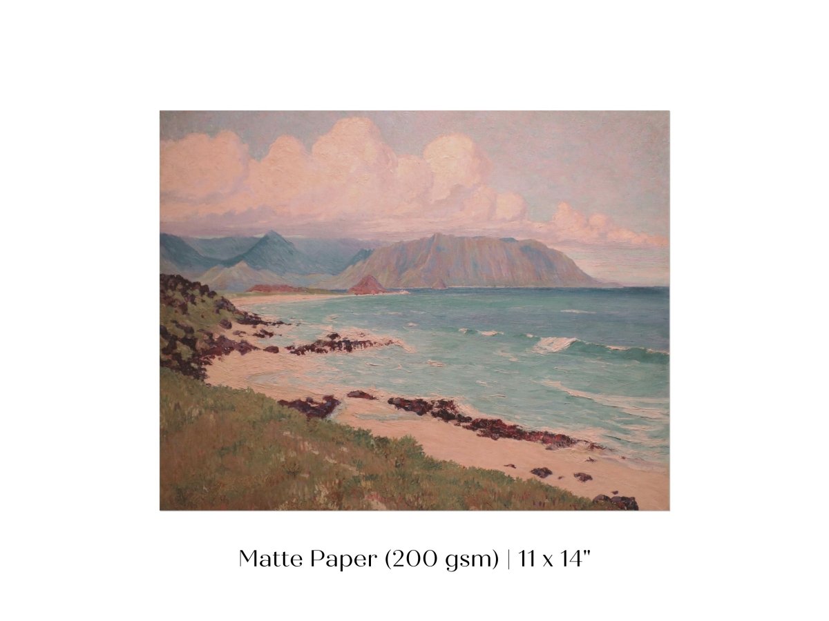 Beach, Mountains and Clouds | P422 - Single Art Prints - Piccolo Fiore Prints
