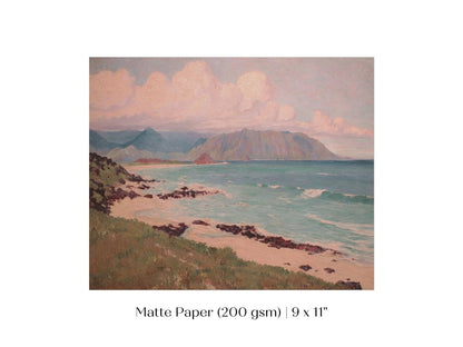 Beach, Mountains and Clouds | P422 - Single Art Prints - Piccolo Fiore Prints