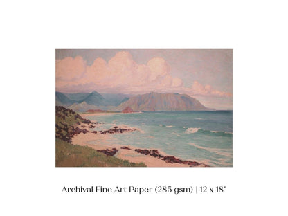 Beach, Mountains and Clouds | P422 - Single Art Prints - Piccolo Fiore Prints
