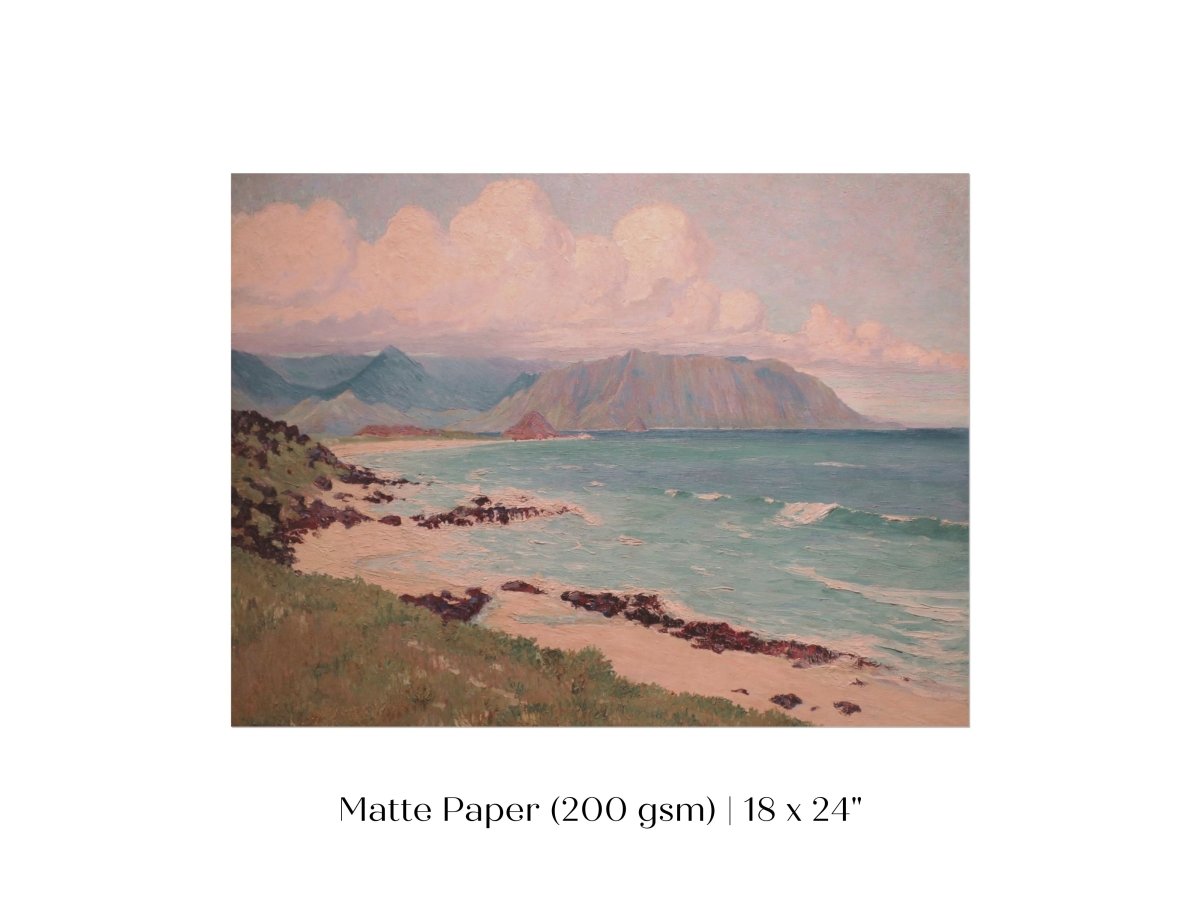 Beach, Mountains and Clouds | P422 - Single Art Prints - Piccolo Fiore Prints