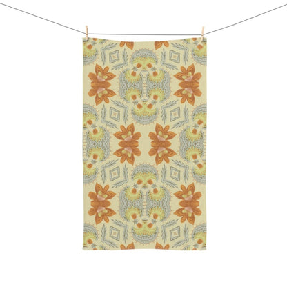 Bella Bouquet Damask in Soft Cream and Grey | Hand Towel - Hand Towel - Piccolo Fiore Prints