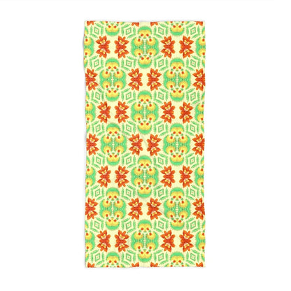 Bella Bouquet Floral Damask in Brightest Cream and Green | Beach Towel - Beach Towel - Piccolo Fiore Prints