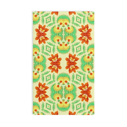 Bella Bouquet Floral Damask in Brightest Cream and Green | Hand Towel - Hand Towel - Piccolo Fiore Prints