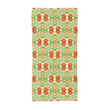 Bella Bouquet Floral Damask in Classic Cream and Green | Beach Towel - Beach Towel - Piccolo Fiore Prints