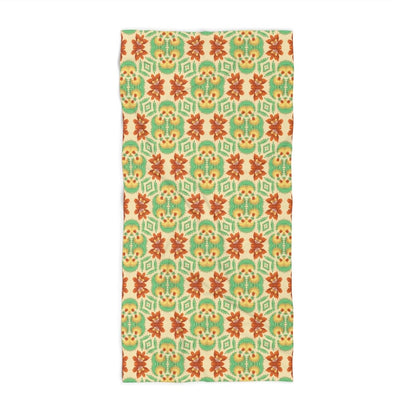 Bella Bouquet Floral Damask in Classic Cream and Green | Beach Towel - Beach Towel - Piccolo Fiore Prints
