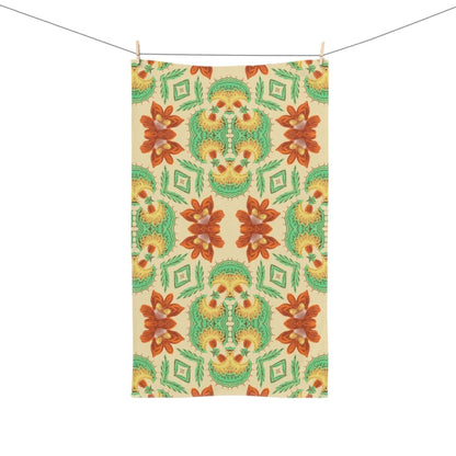 Bella Bouquet Floral Damask in Classic Cream and Green | Hand Towel - Hand Towel - Piccolo Fiore Prints