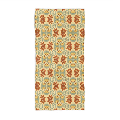 Bella Bouquet Floral Damask in Country Cream and Blue | Beach Towel - Beach Towel - Piccolo Fiore Prints