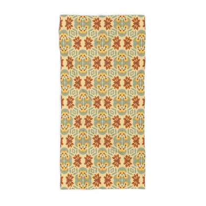 Bella Bouquet Floral Damask in Country Cream and Blue | Beach Towel - Beach Towel - Piccolo Fiore Prints