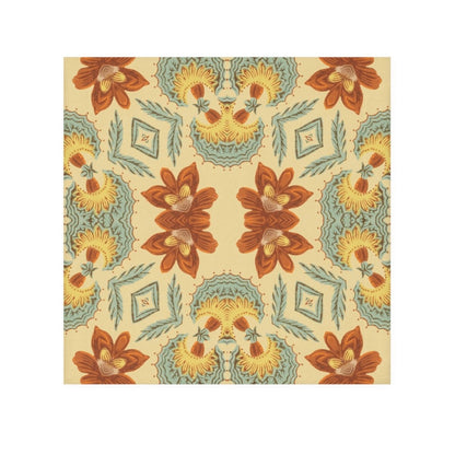 Bella Bouquet Floral Damask in Country Cream and Blue | Face Towel - Face Towel - Piccolo Fiore Prints