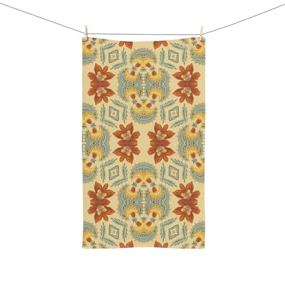 Bella Bouquet Floral Damask in Country Cream and Blue | Hand Towel - Hand Towel - Piccolo Fiore Prints