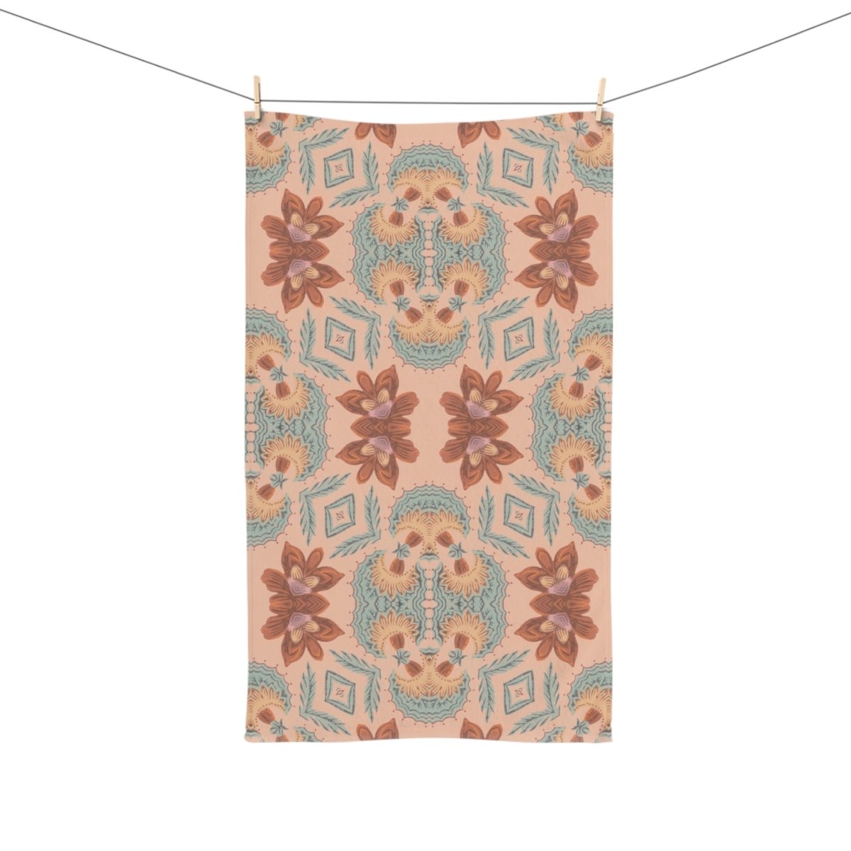 Bella Bouquet Floral Damask in Plaster Pink | Hand Towel - Hand Towel - Piccolo Fiore Prints