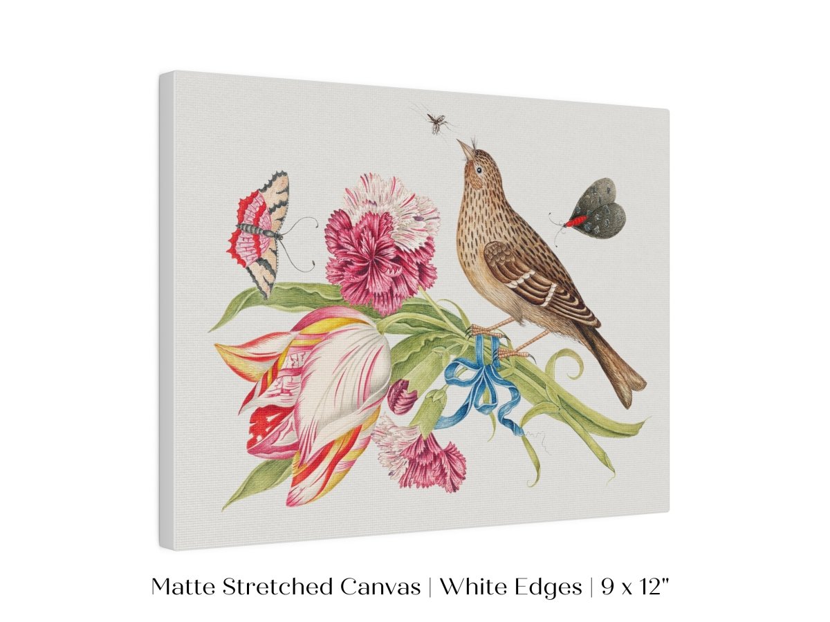 Bird, Butterfly and Flowers Illustration | P165 - Single Art Prints - Piccolo Fiore Prints