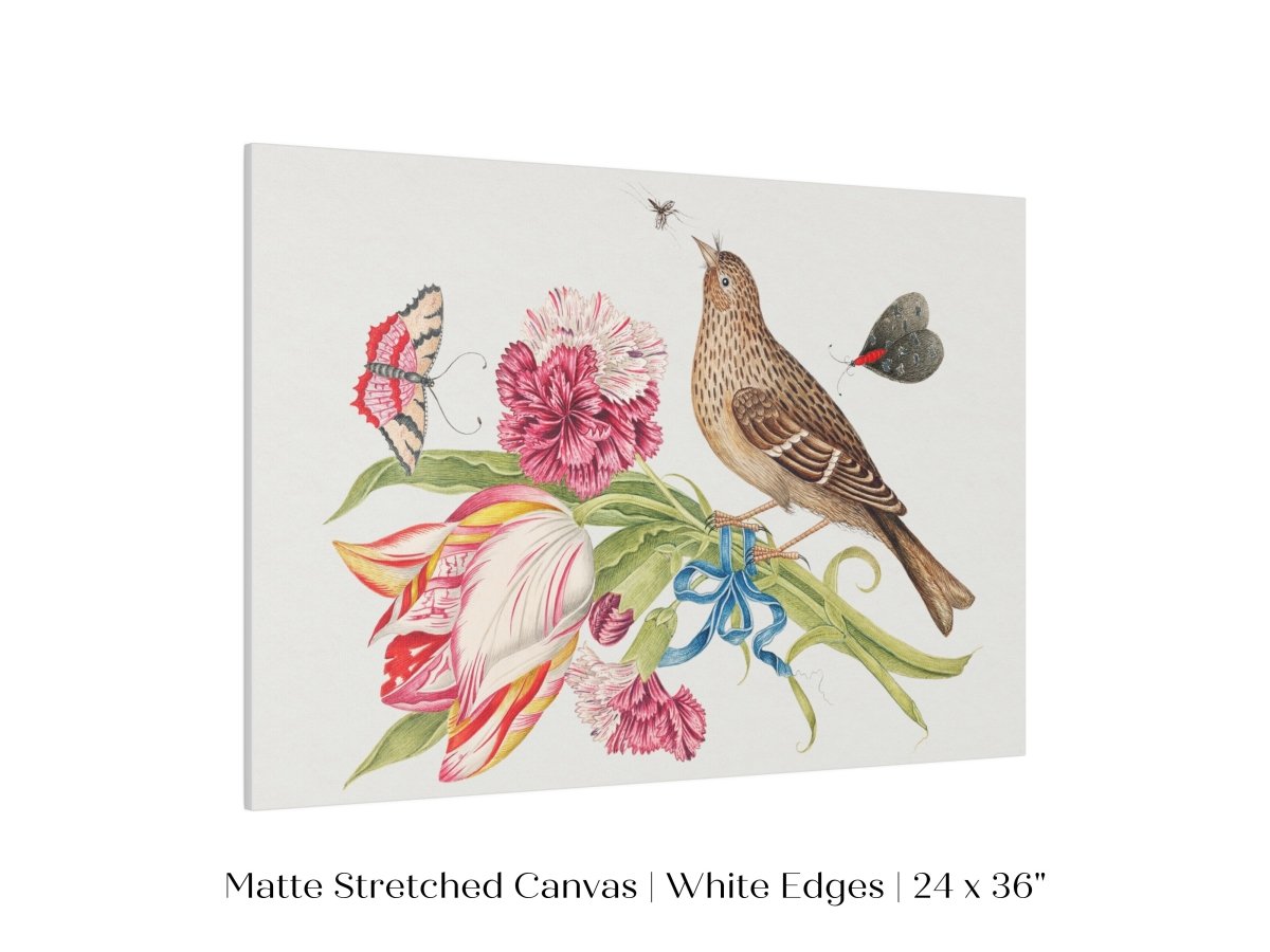 Bird, Butterfly and Flowers Illustration | P165 - Single Art Prints - Piccolo Fiore Prints